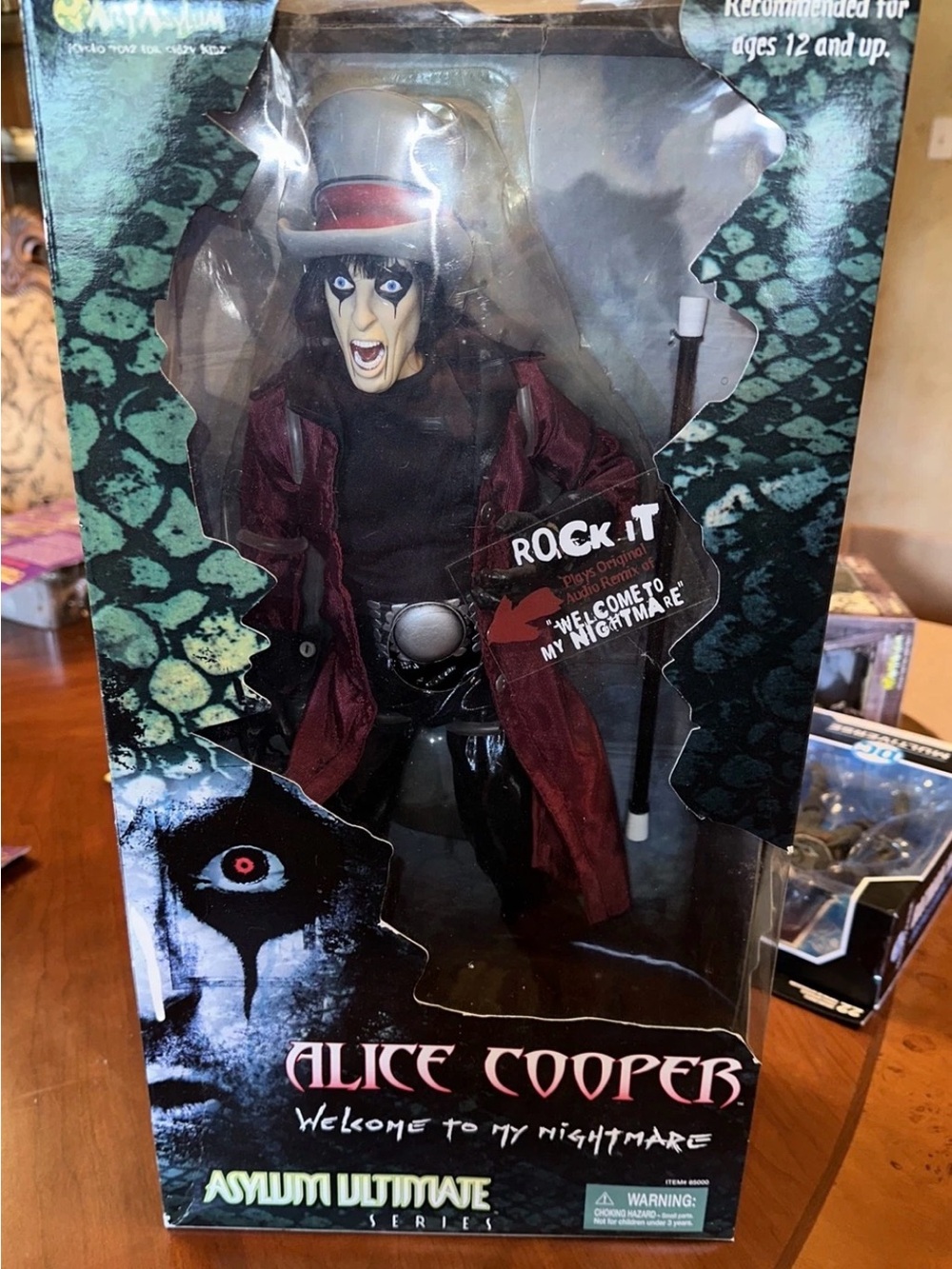 ALICE COOPER Art Asylum Ultimate Series 18" Figure 2002 NIB 🔥 Rare🔥WORKS!!!!!!!